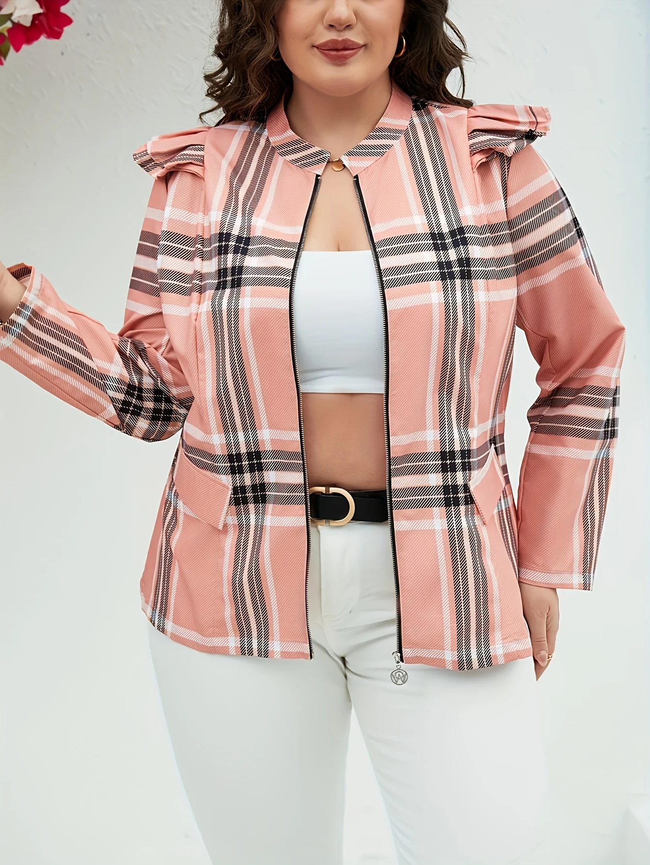 

Розовая женская повседневная тканая куртка большого размера с капюшоном, удобная верхняя одежда свободного покроя для всех сезонов, розовая