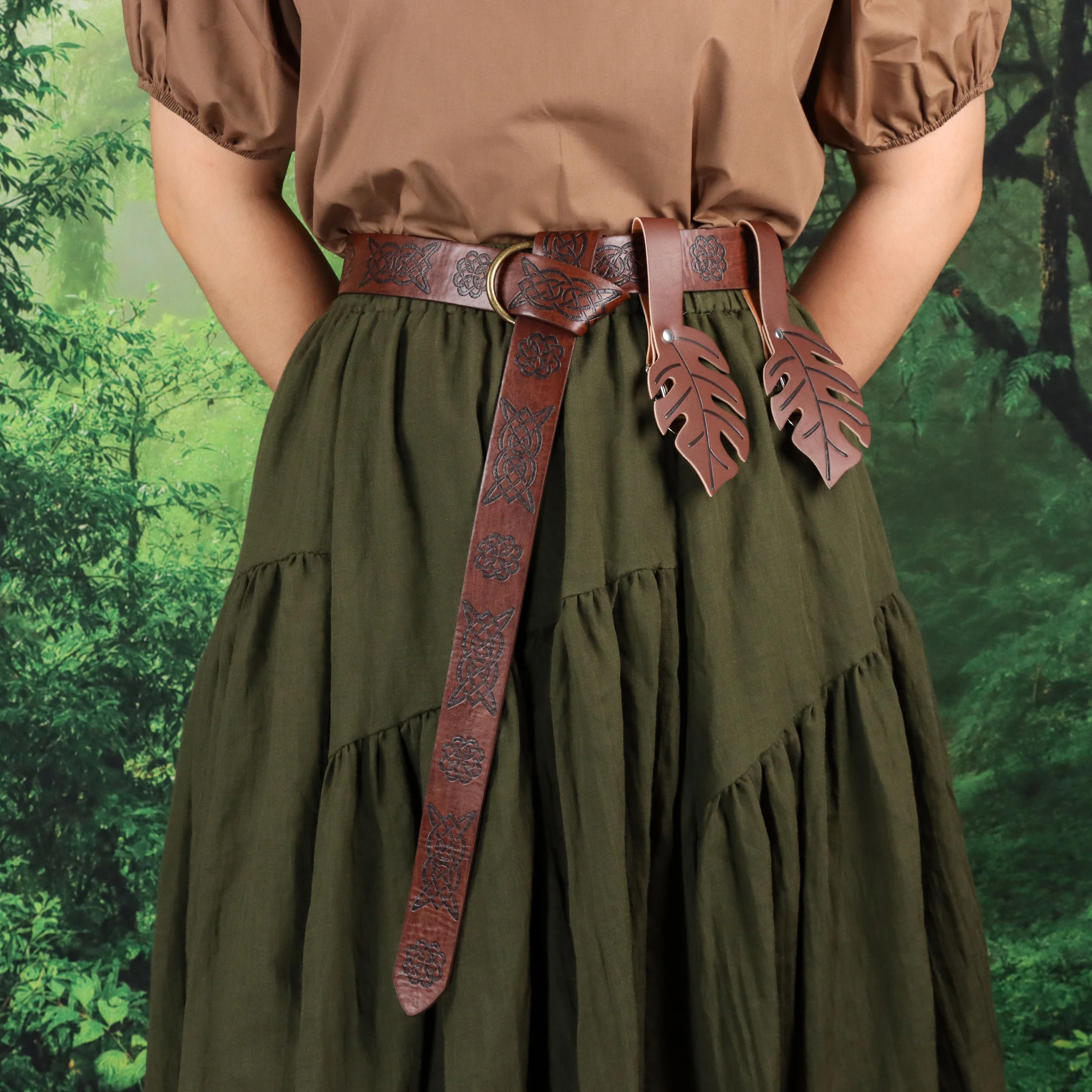 Three-piece Women's Belt Renaissance Medieval Halloween Role-playing Hiking Skirt Clip Vintage Belt Costume Accessories