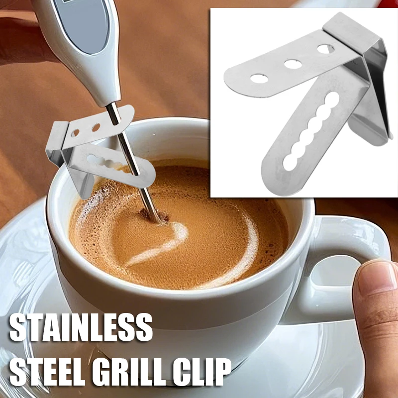 

Thermometer Fixing Clip Grill Coffee Making Accessories Meat Holder Milk Meat Probe Clips Barbecue Grill Stand Coffee for Home