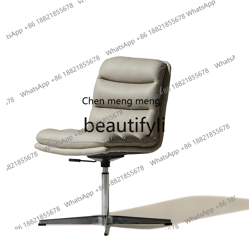 

Dining chair/liftable leather office chair retro rotating desk chair H