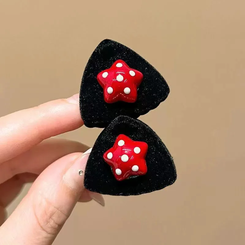 2 Stück Mädchen kleine Dreieck süße Katze herzförmige Stern Haarspangen Creaseless Styling Klaue Clips für Kinder Haarschmuck Geschenk – Detail 10