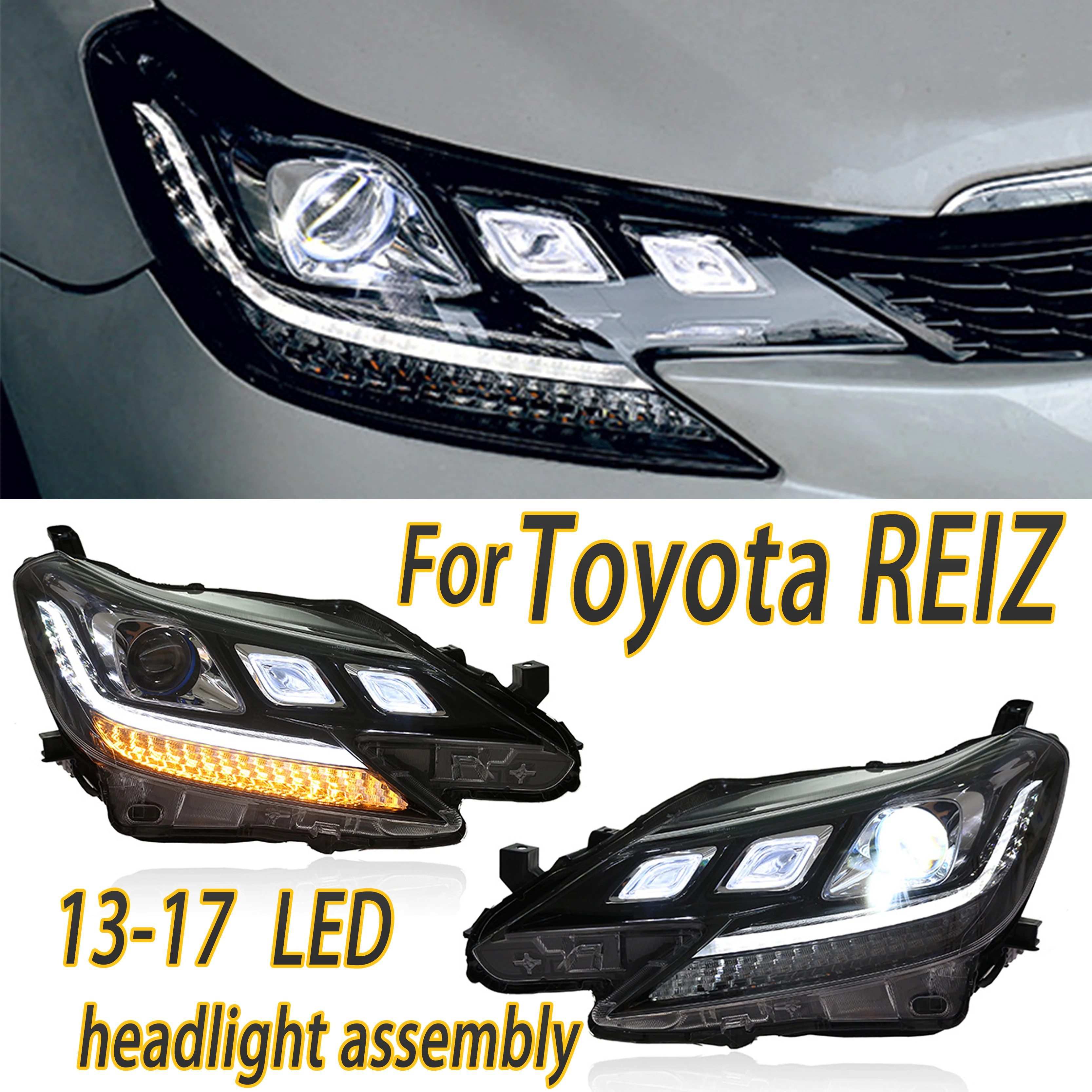 

Светодиодные фары в сборе для Toyota REIZ 2013-2017, светодиодные фары Plug and Play с полным светодиодным обновлением, модернизирующие фары