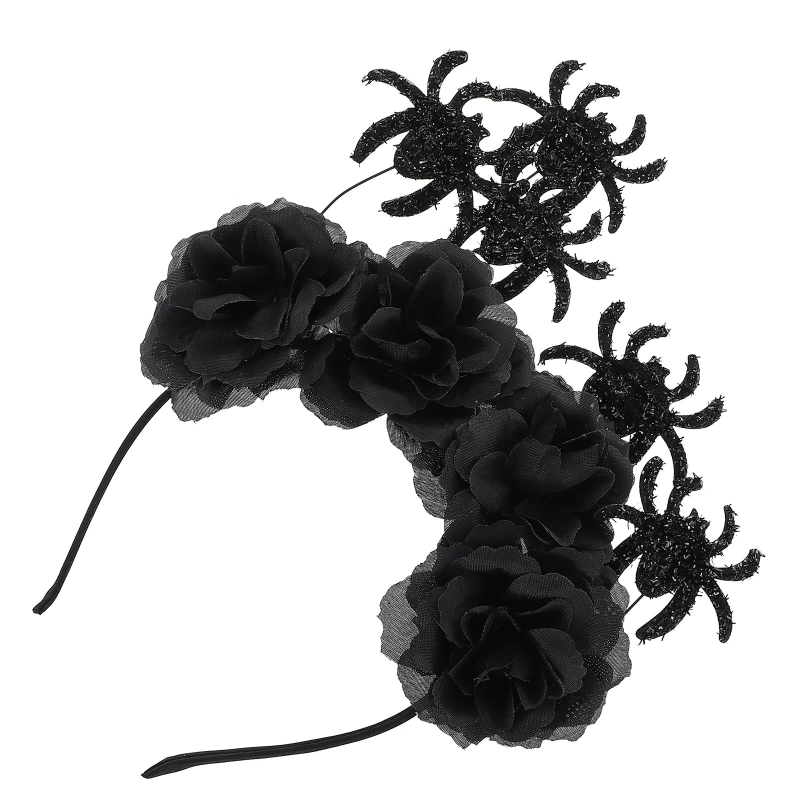 

Headband Spider Hair Bands Rose Floral Headpiece Fabric Day of The Dead Cosplay Headdress