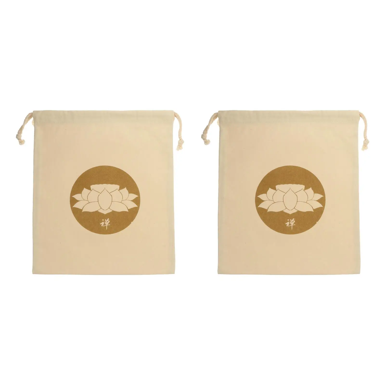 

2 Pcs Buddha Sound Bowl Bag Winter Khaki Cotton Linen Storage Bag for Singing Bowl Durable Compact Size Easy to Use