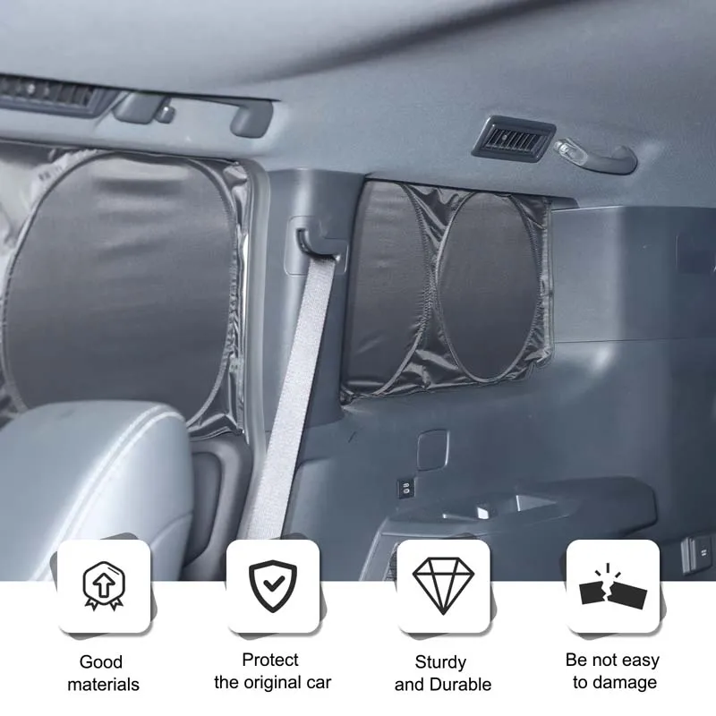 7piece set Silver Tape Black For Toyota Land Cruiser Prado 250 LC250 2024+Car Full Window Glass Anti-UV Sunshade Car Accessories