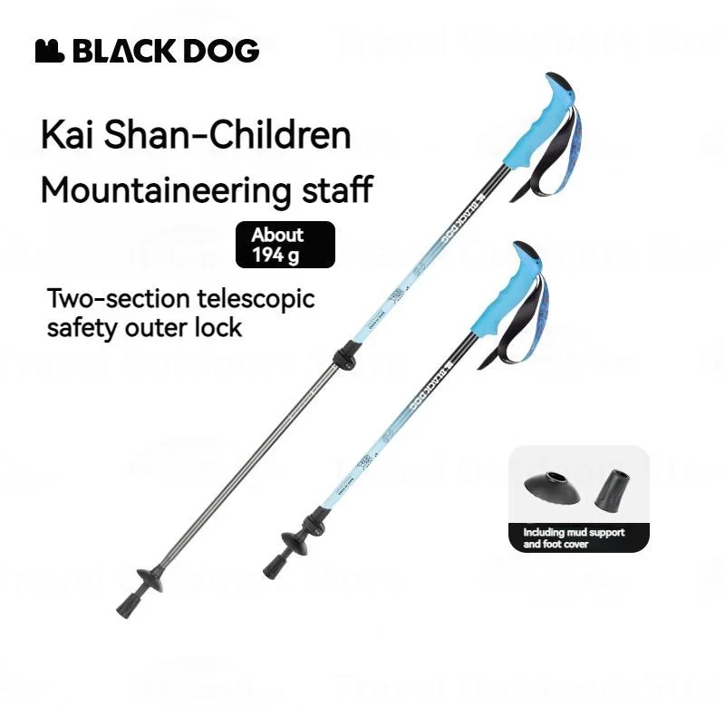 Naturehike-Blackdog Outdoor Telescopic Walking Stick Ultralight 6061 Aluminum External Lock Skiing Trekking Poles for Children