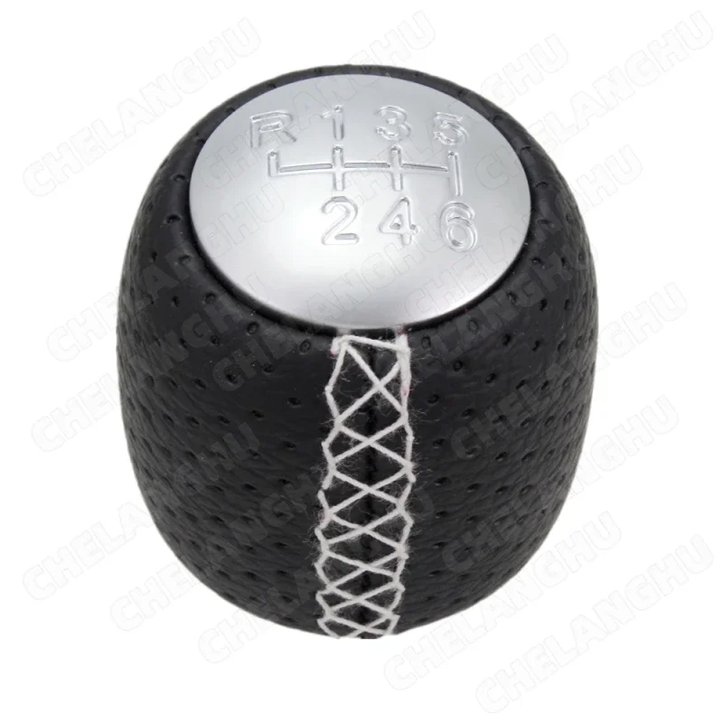 

For Alfa Romeo 147 156 159 Brera Gt Spider Gear Knob Black white Seam Car 6 speed Gear shift knob Car accessories