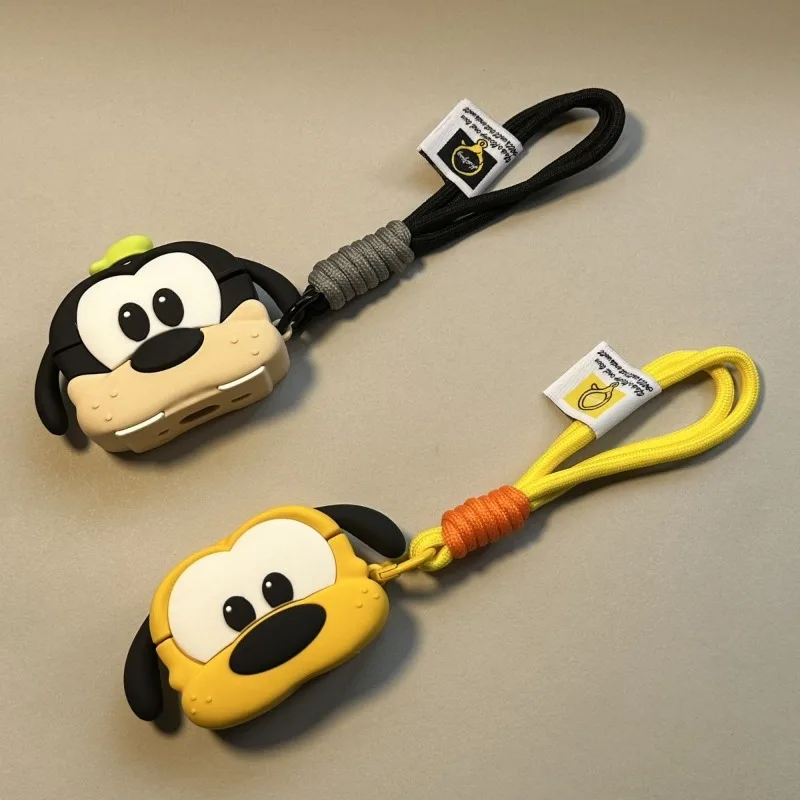 Disney Case for Apple AirPods 1 2 3 4 Airpod Pro 3D Goofy Pluto Keychain Wireless Earphone Bluetooth Headset Case Silicone Cover