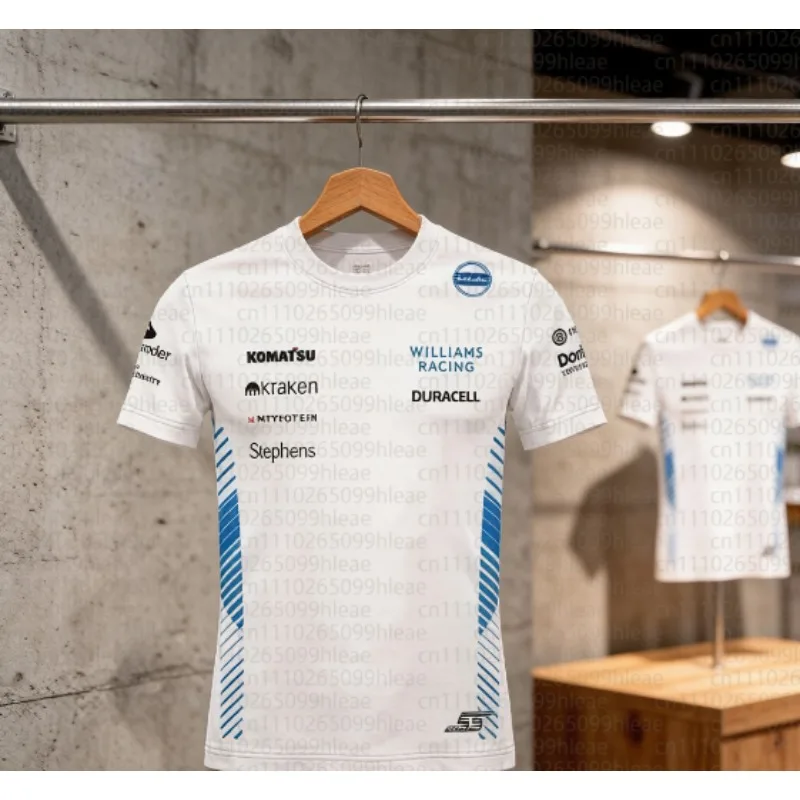 Camiseta de Verano con Estampado 3D de Carreras Williams para Fanáticos, Deportiva, Transpirable, de Secado Rápido, para Actividades al Aire Libre, Ropa Familiar