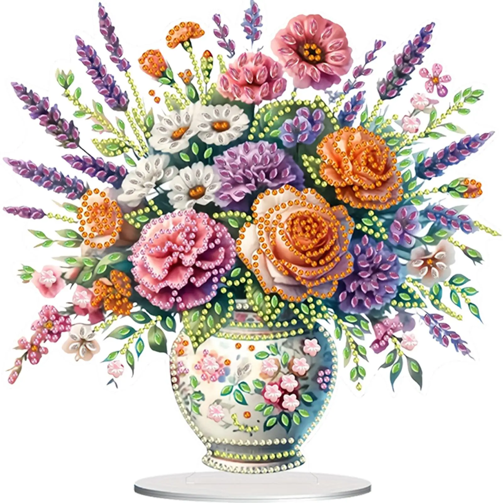 

Набор для алмазной вышивки 2D/5D: Плоский принт с цветами, DIY алмазная живопись, украшения для рабочего стола, декор для спальни и стола