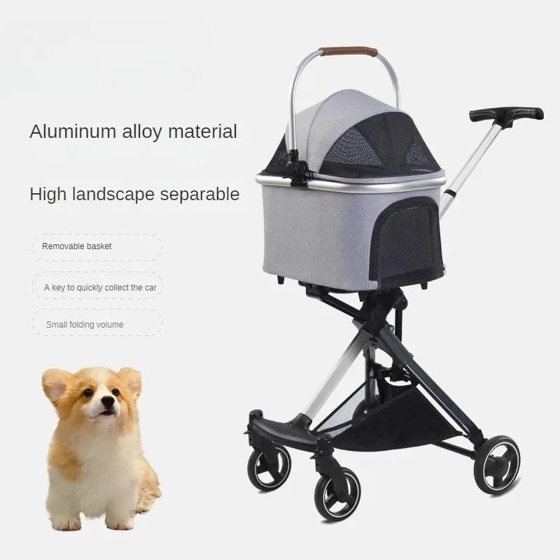 

Small and Medium-sized Dog Pet Cart Retractable Luxury Foldable Dog Cart Cat Dog Cart