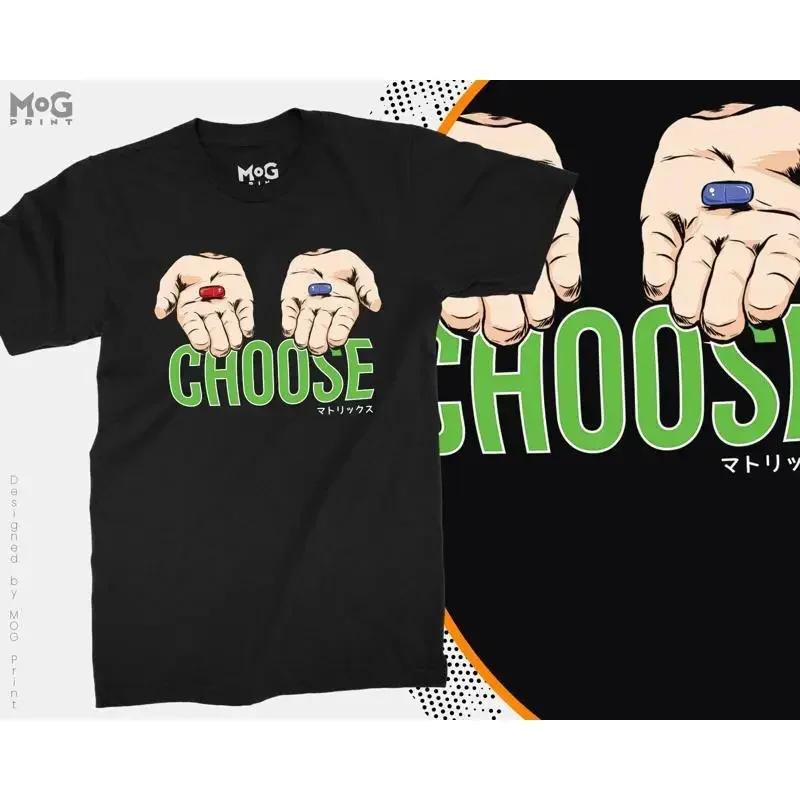 Choose Red or Blue Pill Tshirt Funny Matrix Reality Simulation Andrew Tate Tee