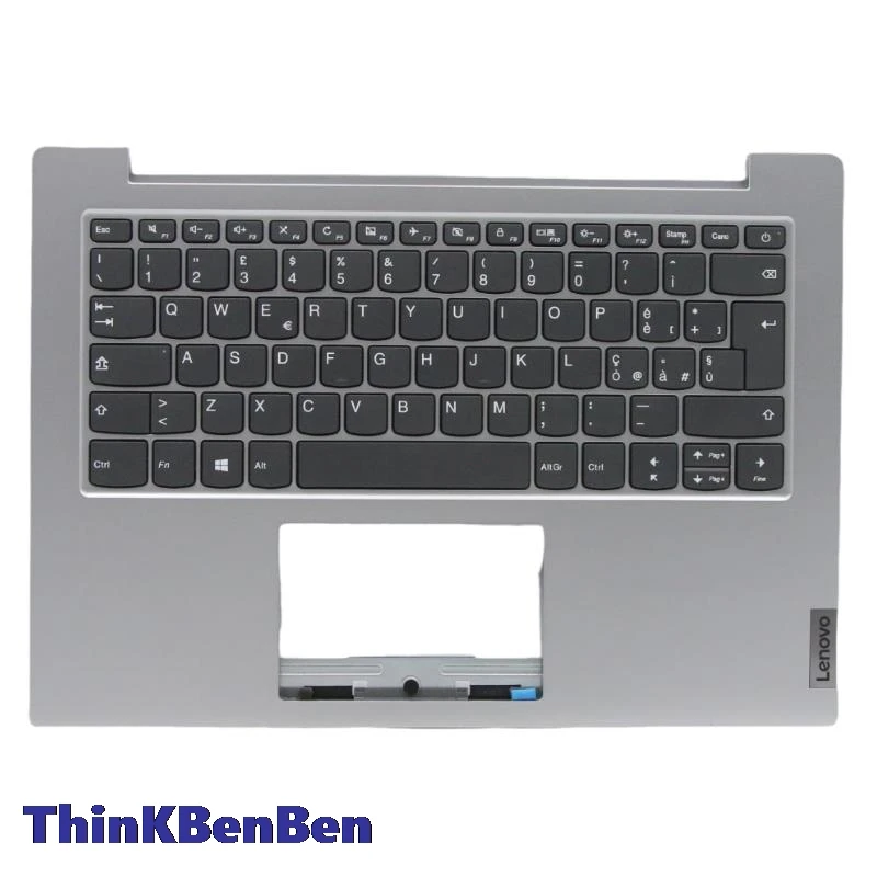 IT Italian Platinum Grey Keyboard Upper Case Palmrest Shell Cover For Lenovo Ideapad 1 14 14ADA05 5CB0Z55487