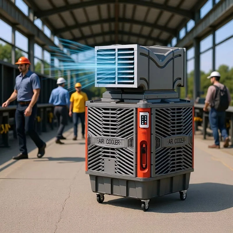 Portable Evaporative Air Cooler Industrial Mobile Water Cooling Fan Environmental Water Cooled Air Conditioner for Large Factory