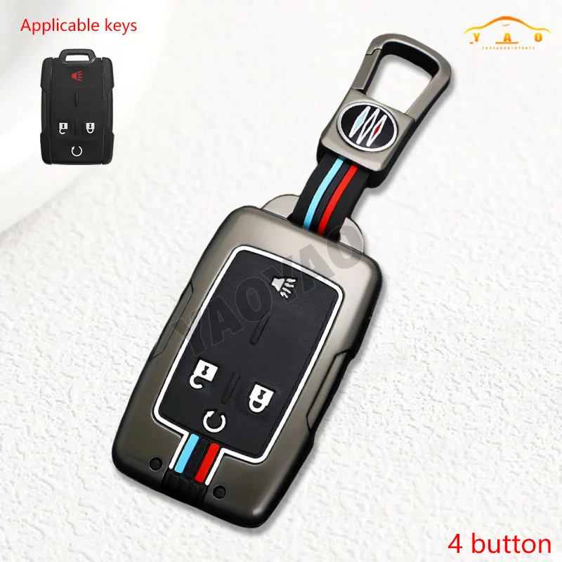 Zinc Alloy Style Fashion Car Key Case Cover Shell Fob ForFor Chevy Chevrolet Silverado Colorado/GMC Sierra Canyon 2014 - 2017