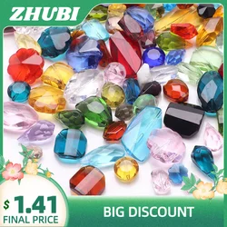 Mixed Color & Size Faceted Crystal Glass Irregular Loose Beads For Kids DIY Making Charms Earing Necklace Jewelry Accessories