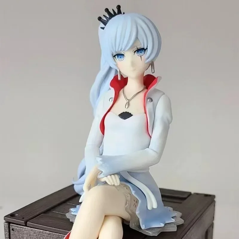 Original FuRyu RWBY Weiss Schnee Ice Queen Anime Action Figure Toys 14cm PVC Model Collectible Status Kids Xams Gift In Stock