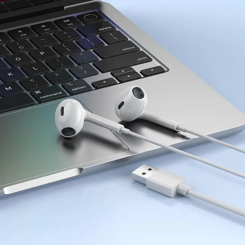 Наушники-вкладыши USB с микрофоном, наушники-вкладыши USB- C для ПК, Hi-Fi стерео проводные наушники для музыкантов, аудиофилов с микрофоном