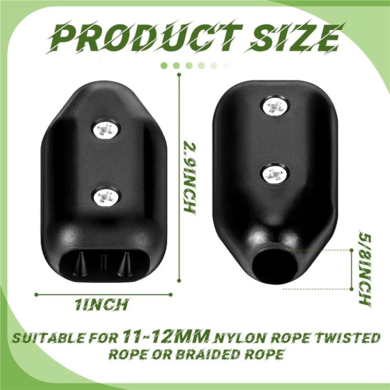 PORK-8 قطعة 5/8 بوصة حبل المشابك كبيرة قابلة لإعادة الاستخدام حبل المشبك الأسود البلاستيك حبل موصل المشبك مناسبة ل 11-12 مللي متر حبل النايلون