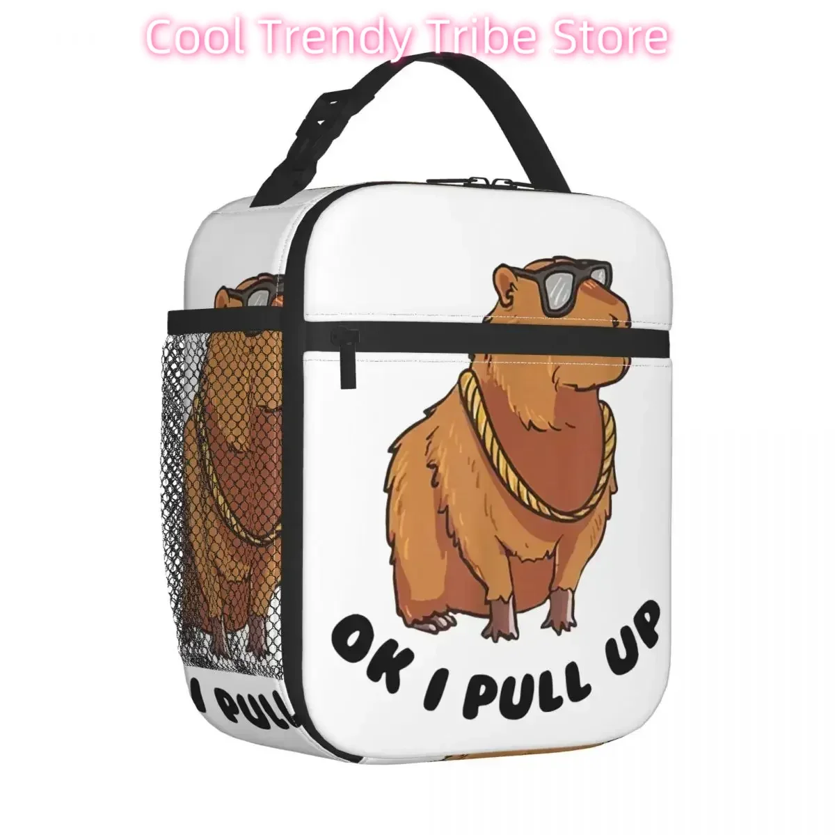 

Kawaii Capybara Insulated Lunch Bags Portable Animal Lunch Container Cooler Bag Tote Lunch Box Work Travel Men Women