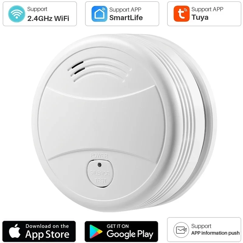 

Tuya WiFi Smoke Alarm Fire Protection Smoke Detector Fire Alarm Home Security System Firefighters Smoke Sensor protection tuya