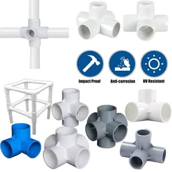 5pcs Inside Diameter 20-40mm 3/4/5/6-way PVC Pipe Three-Dimensional Connectors Water Supply Pipe Fittings Adapter Home DIY Tubes