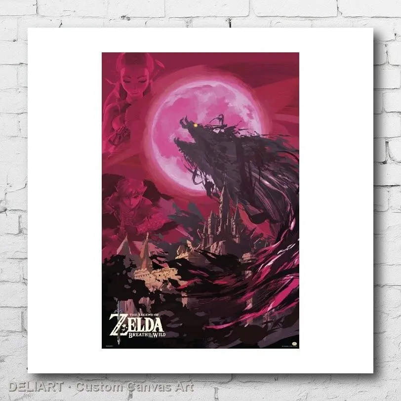 

ZELDA - BLOOD MOON CANYON Canvas Poster Custom Size Available Room Decoration Home Decor Wall Art