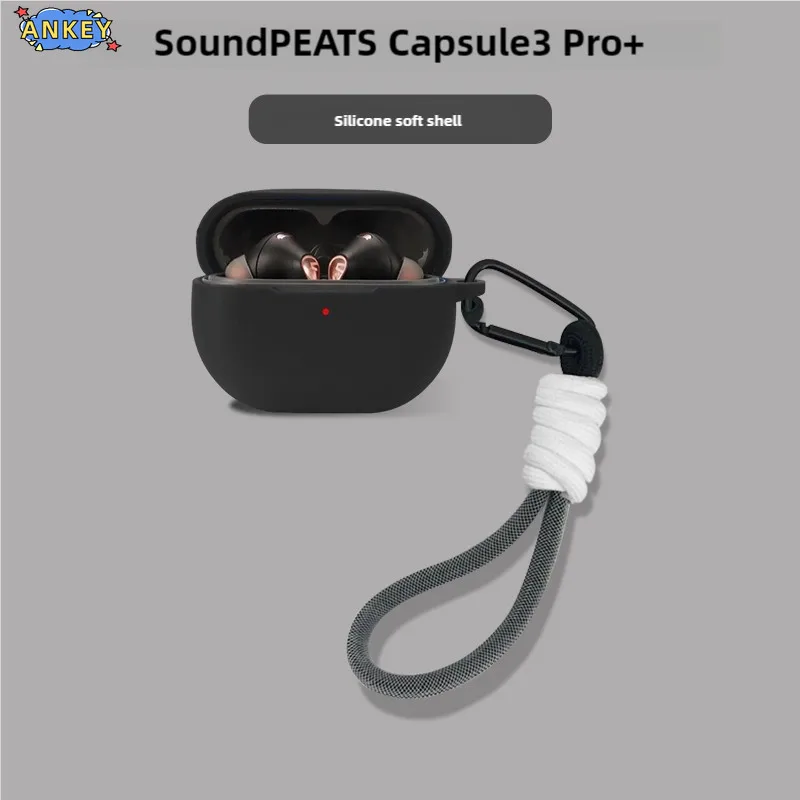 Für SoundPEATS Capsule3 Pro + Fall Schutzhülle Nylon Lanyard Soft Cover Kopfhörer Schalen Hülse Hand Seil Strap Zubehör