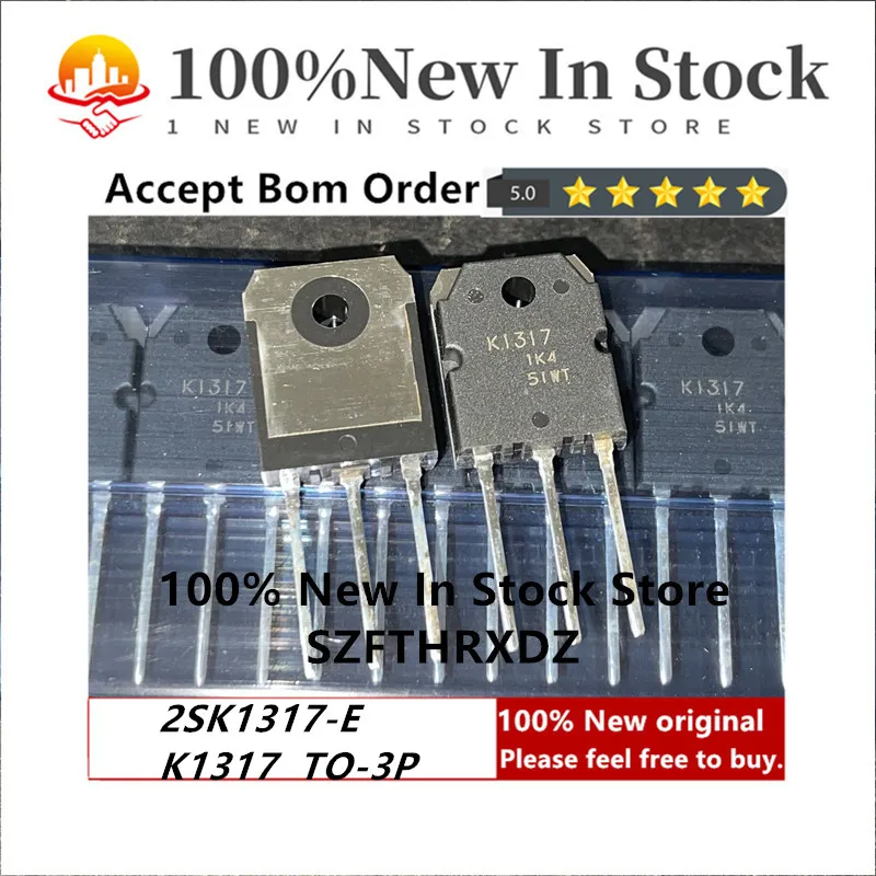 100% NEW ORIGINAL 2SK1317-E TO-3P K1317 TO3P Trans MOSFET N-CH 1.5KV 2.5A 3-Pin