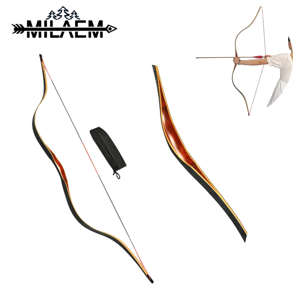 

1 Set 55inch Archery Traditional Bow 20-50 Lbs Wooden Recurve Bow Outdoor Powerful Bow and Arrow Shooting Hunting Accessories