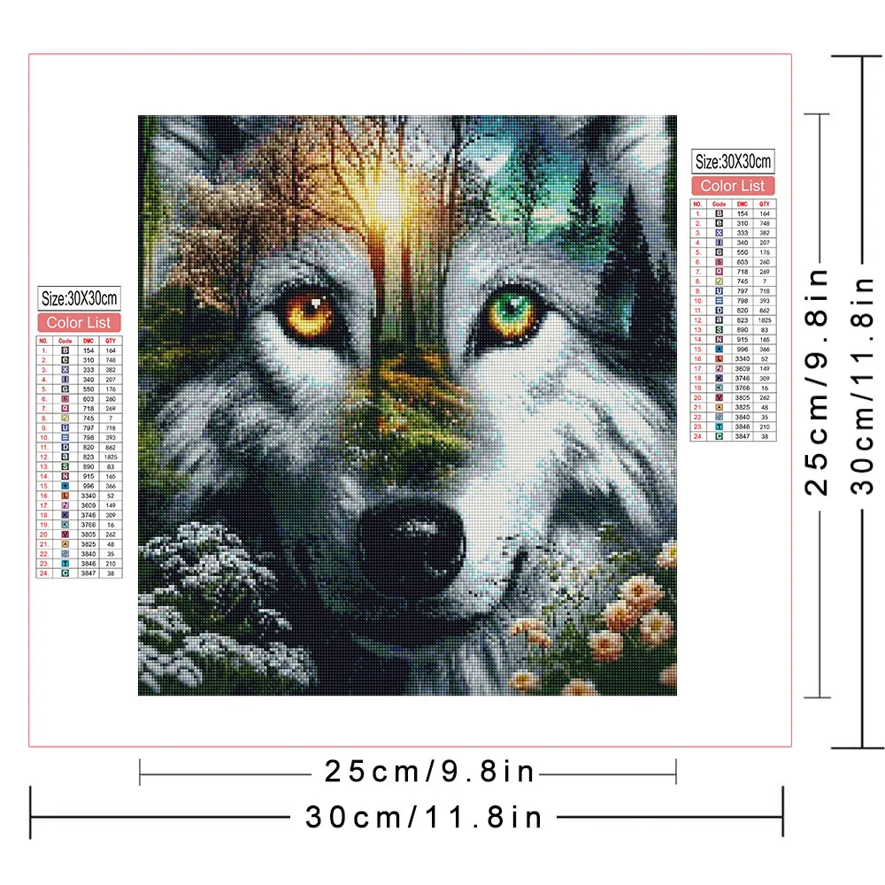 AZQSD Diamond Mosaic Wolf Animal Landscape Foresrt Diamond Painting Sale Full Kits Square Round Handmade Gift Home Decor