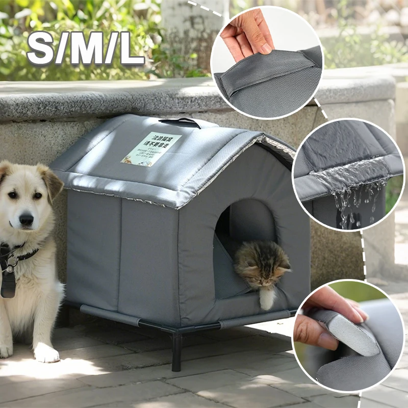

All Weather Outdoor Cat Shelter Waterproof Bite Proof Insulated Portable Cave for Stray Dogs Winter Warm Summer Cooling Design