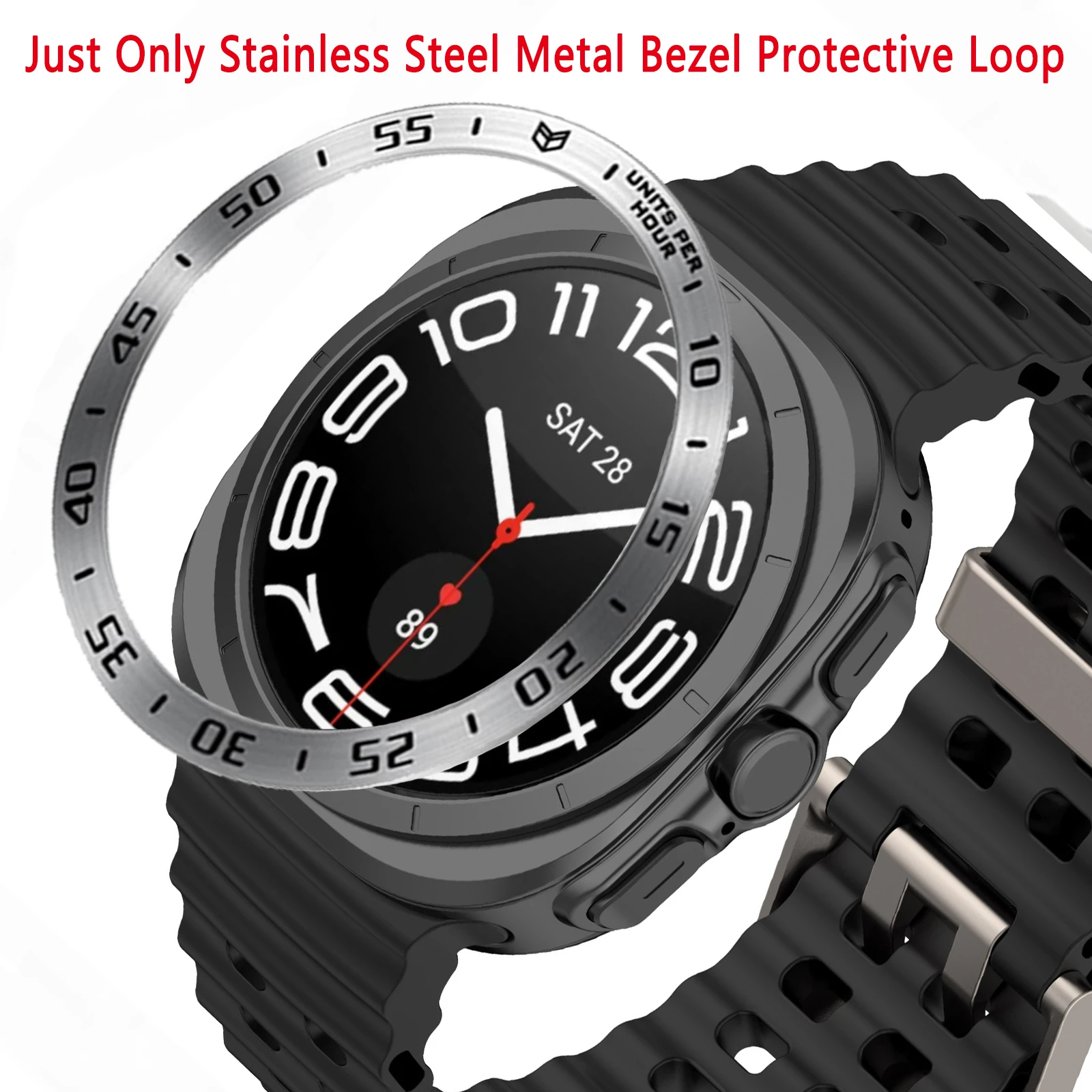 For Samsung Galaxy Watch Ultra Metal Bezel Ring Watch Bezel Styling Frame Case Cover Protection Watch Decorations image 6