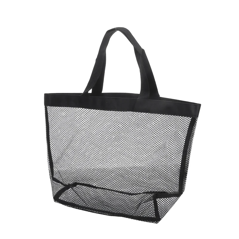 Large Capacity Mesh Beach Bag Foldable Breathable Tote For Swimming Travel Grocery One Shoulder Handheld Wash Bag 2024 New