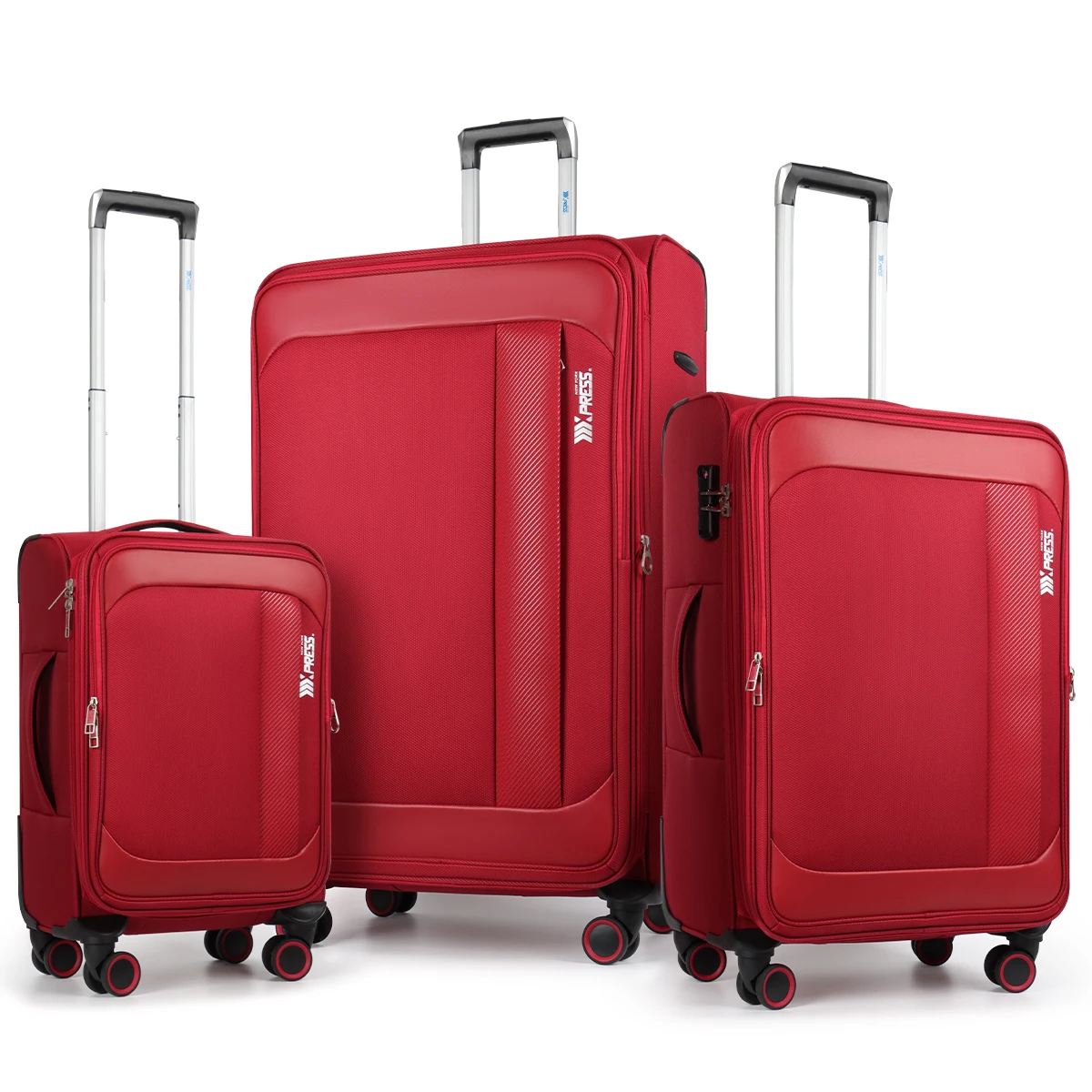 

3 Piece Luggage Set Softside Expandable Suitcase with Spinner Wheels & TSA Lock Softshell Lightweight Travel Luggage Set