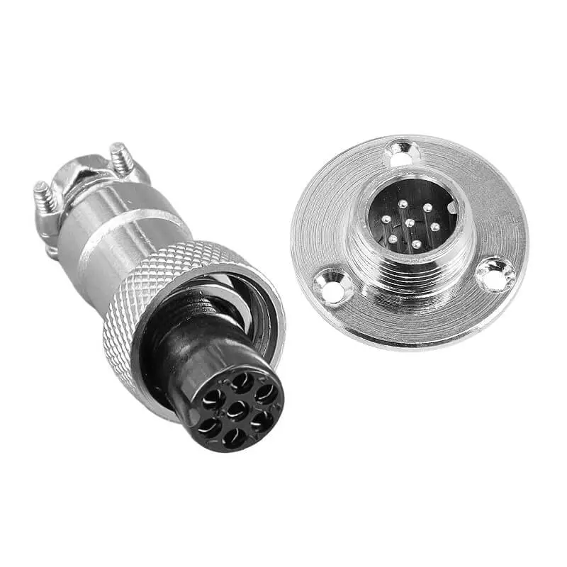 12mm Aviation Plug Connector 3 Hole Flange GX12 7 Pin Male and Female Aviation Connector