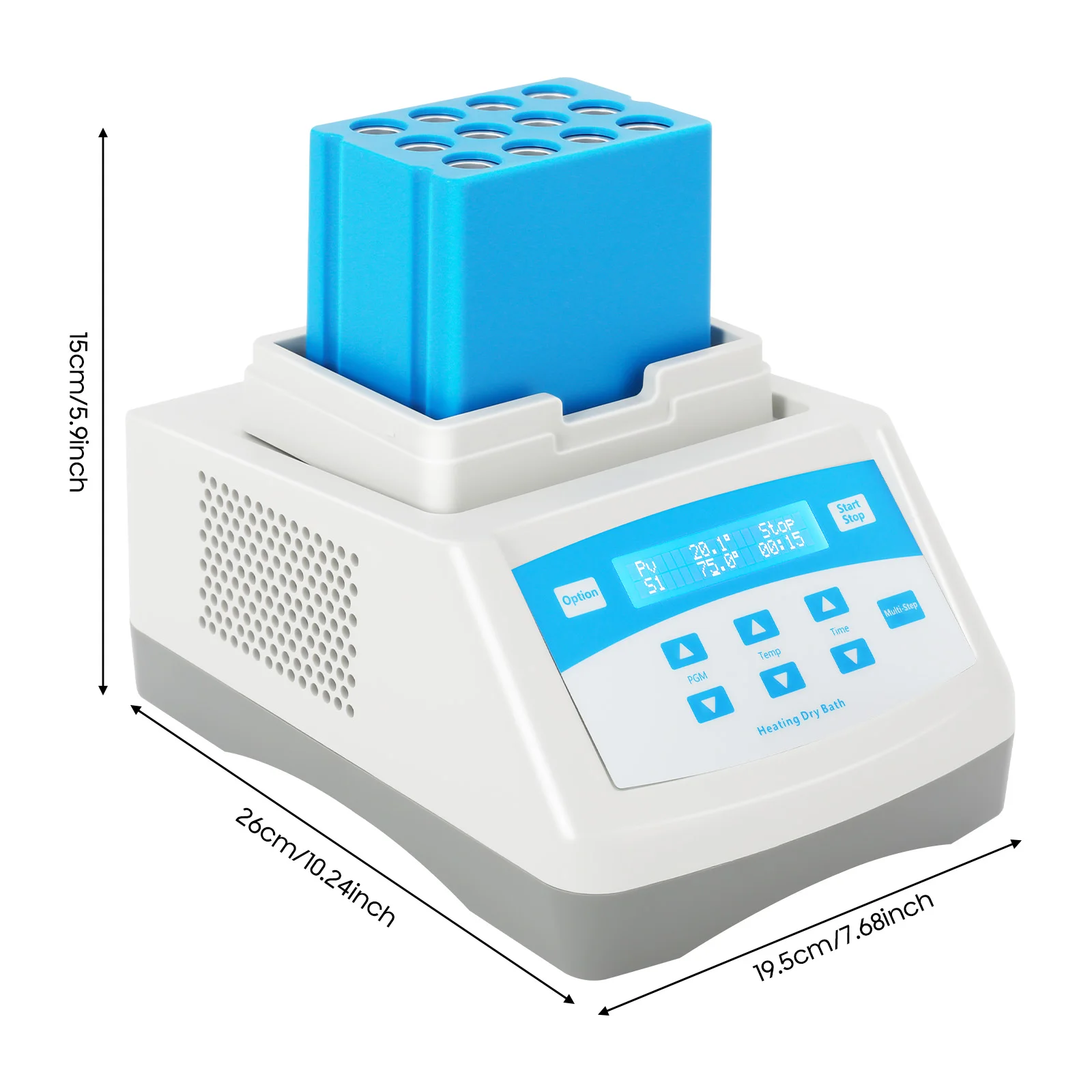 12*5ml 150W PS Gel Heating Machine Portable Grey+ Blue Gel Heating Machine for Sample Storage and Reaction PRP Gel Preparation