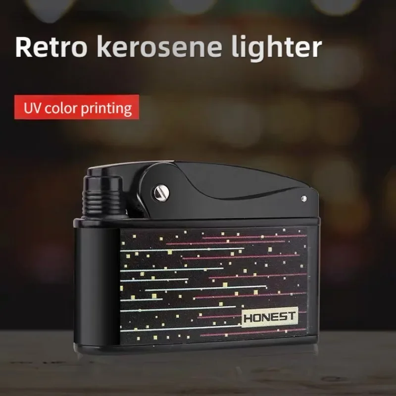 

New Kerosene Lighter Old-fashioned Automatic Domestic Antique Personalized Creative Retro Men's Kowtow Machine Cigarette Lighter