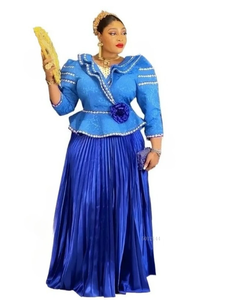 

Африканская одежда для женщин, комплекты из 2 предметов, топы и юбки, костюмы Dashiki Ankara, наряды, платье больших размеров, свадебные платья, 2025