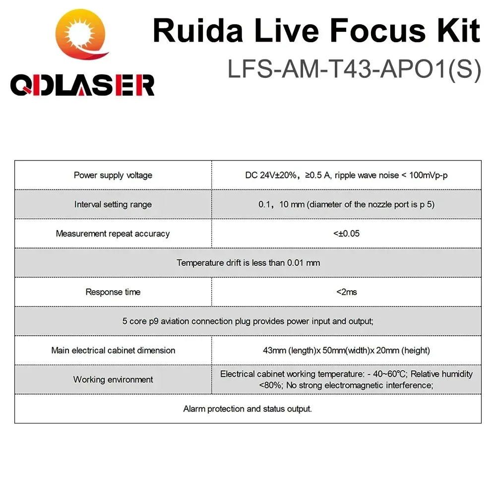 QDLASER Ruida LFS-AM-T43-AP01(S) قطع المعادن نظام التركيز في الوقت الحقيقي مكبر للصوت وكابل توصيل مكبر للصوت لآلة الليزر #6