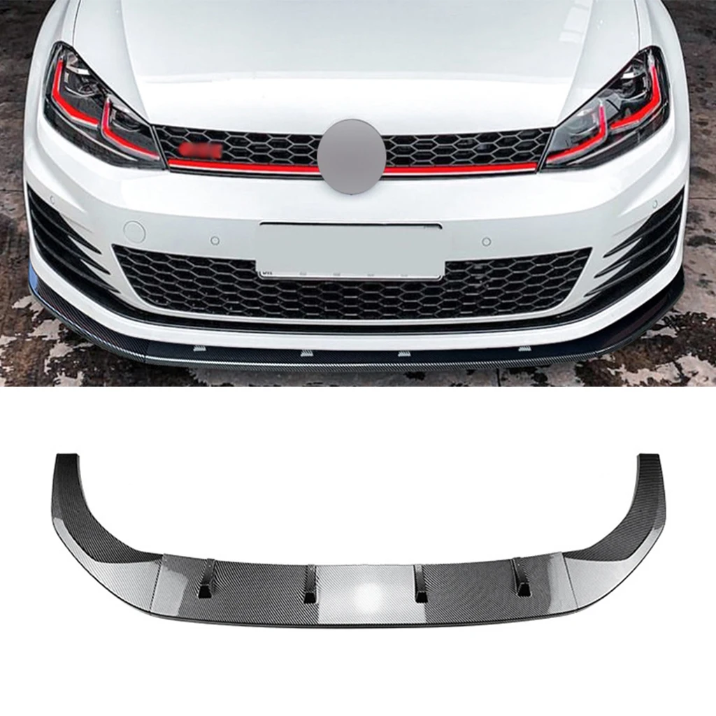 

Gloss Black Front Bumper Lip Diffuser Spoiler For Volkswagen Golf 7 MK7 GTI R Rline 2013-2016