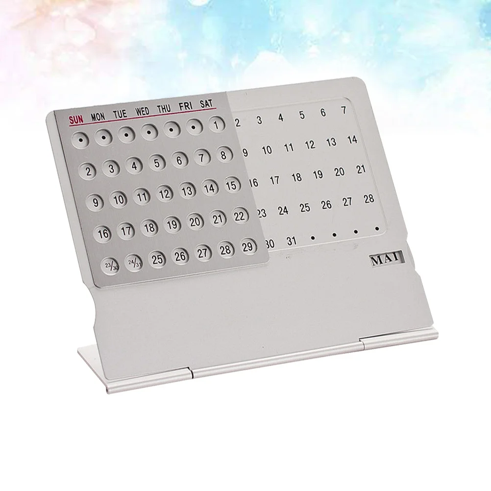 

1Pcs -Thin Aluminium Metal Calendar Lightweight Desktop Yearly Organizer for Home Office School Use