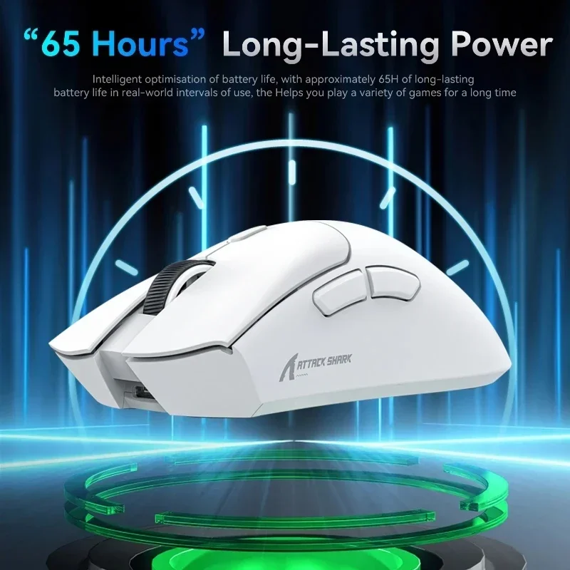 ماوس ألعاب لاسلكي ثلاثي الوضع Attack Shark R1 2.4G USB بلوتوث اتصال 18000 ديسيبل متوحد الخواص 1000 هرتز ماكرو ماوس للكمبيوتر الشخصي