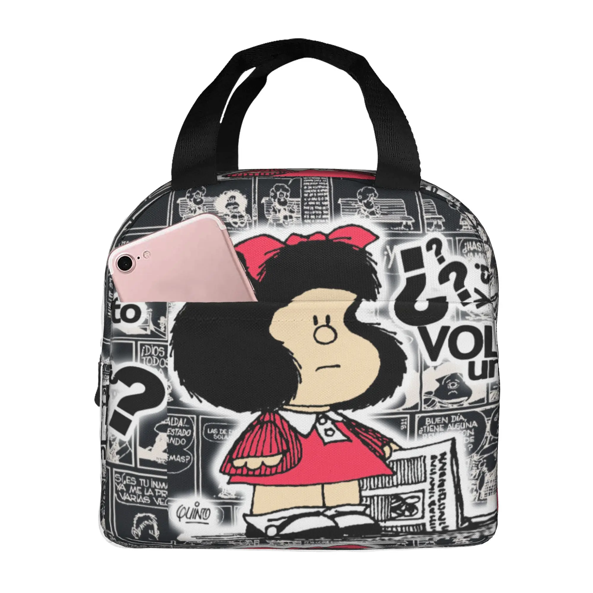 Vintage Quino Comic M-Mafaldas Insulated Lunch Tote Bag for Women Cartoon Mang Resuable Thermal Cooler Food Lunch Box School