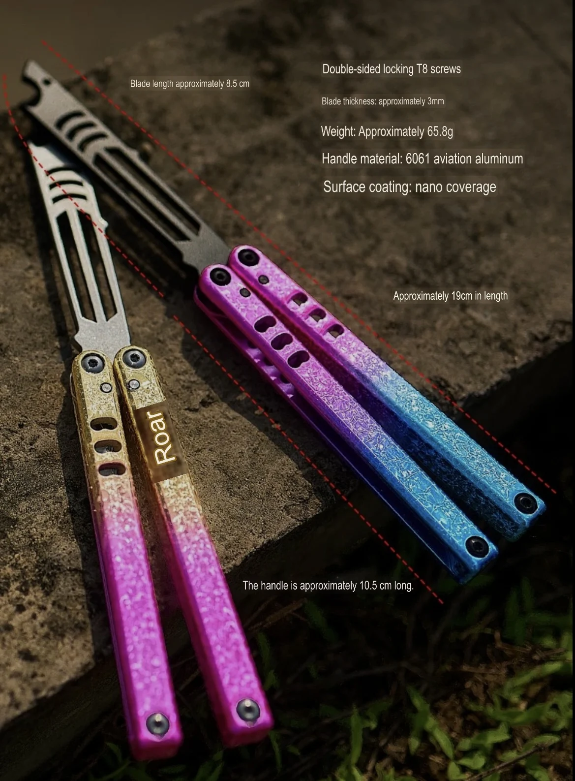 Armed Shark Pocket Mini Mako Butterfly Knife Unsharpened Fancy Folding Hand Knife Children's Toy EDC Bottle Opener
