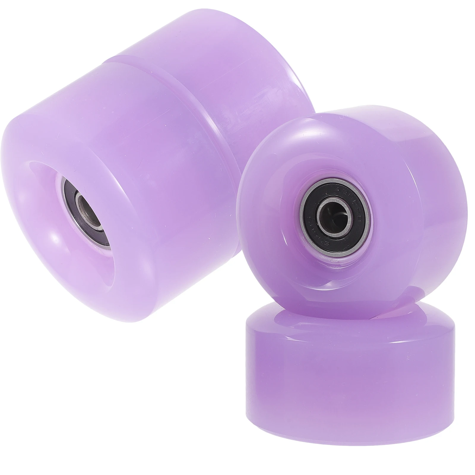 

4 Pcs Roller Skate Wheels Purple Smooth Outdoor Indoor Child Replacement Double Row Skates Skateboard Practice Recreational