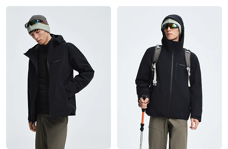BOSIDENG 3‑In‑1 Outdoor Jacket 90 Goose Down 700+ Fill Power Detachable Liner Temperature Control Hooded Coat