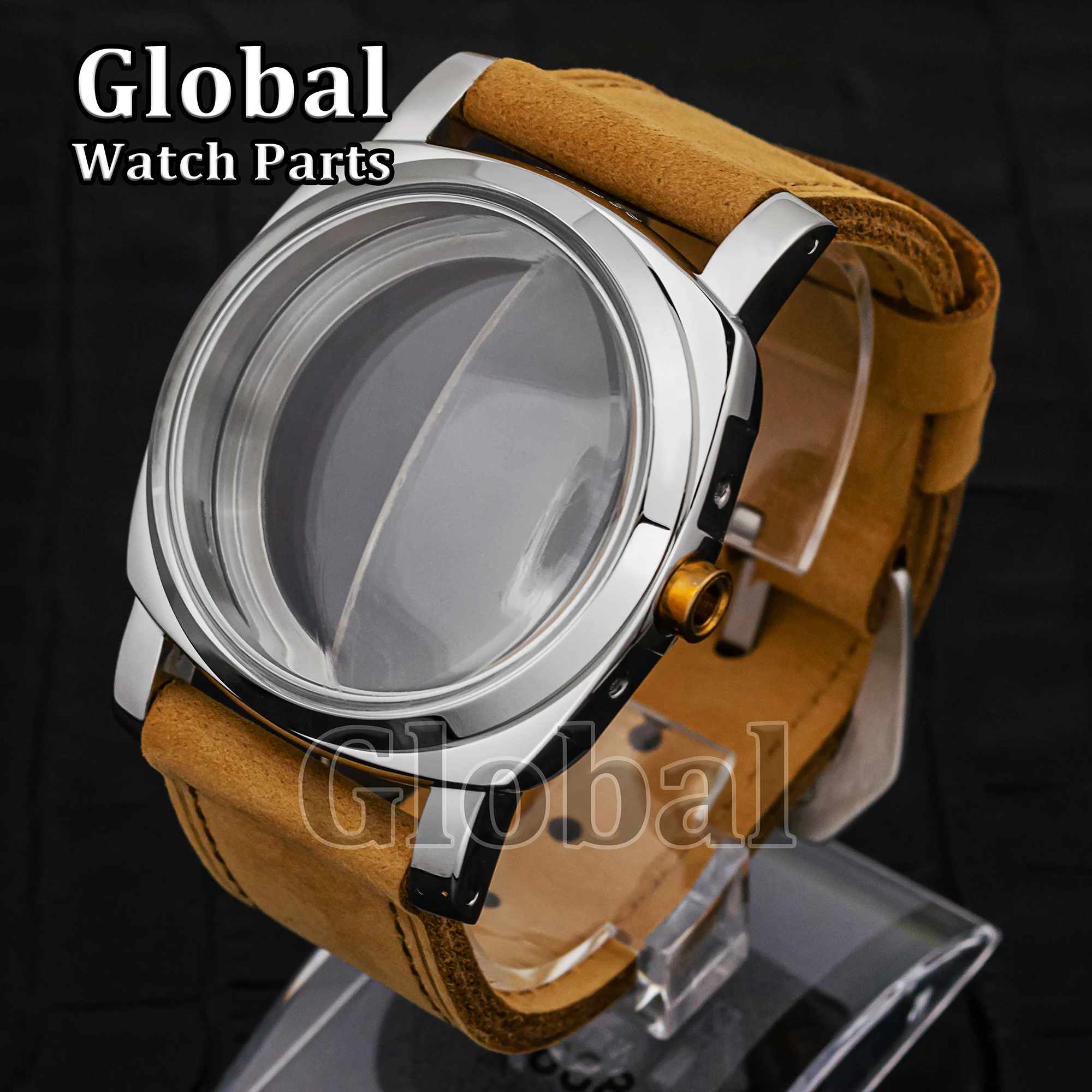 47mm Watch Case for PAM 6152 Vintage Retro Stainless Steel Case Fit ETA 6497/6498/ST3600 Mechanical Movement Mod Accessories