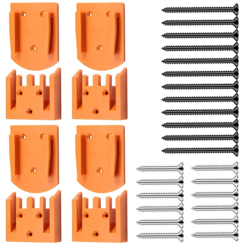 

ABKU-For 18V Battery Wall Mount Holder 8-Pack& Drill Tool Mount-For RIDGID Li- Drill, Work Van, Shelf, Toolbox,With 20 Screws