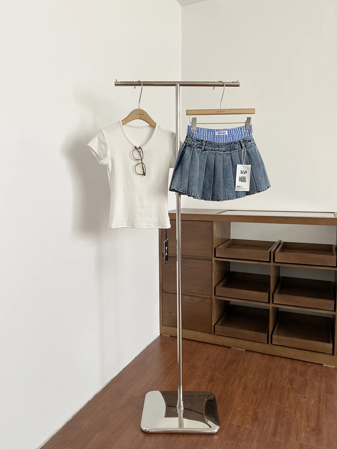 

Джинсовая мини-юбка А-силуэта с высокой талией, женская, летняя 2026, с эффектом похудения, модная, в стиле пэчворк, корейский ретро-стиль